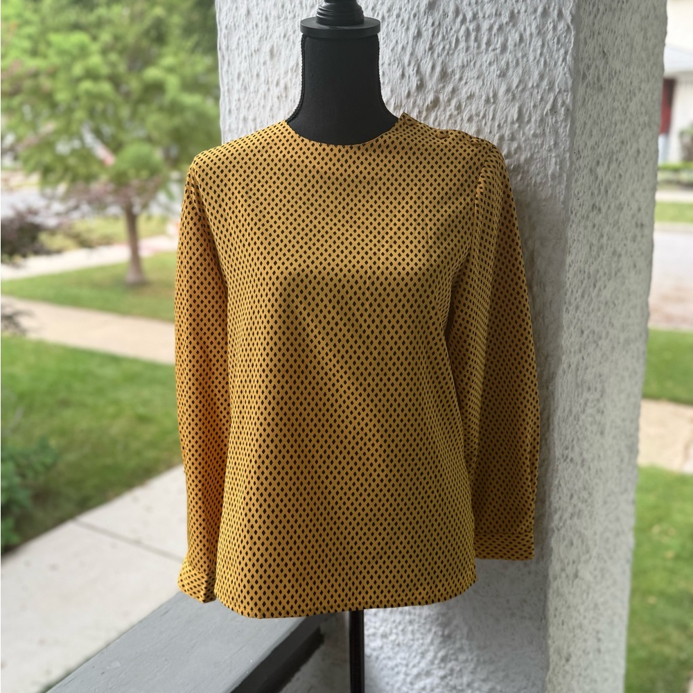 Gold and black vintage blouse.